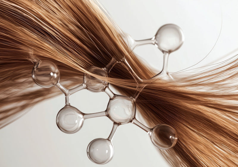 hair wrapped in clear molecules