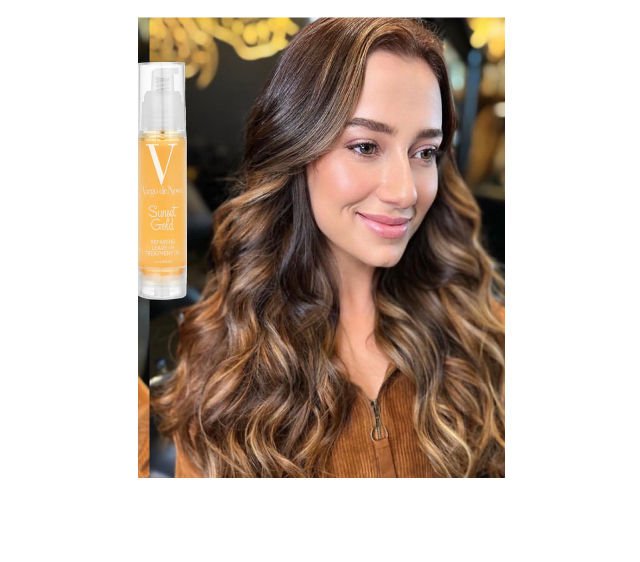 Sunset Gold Leave-In Hair Oil Treatment - Virgo de Novo